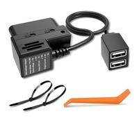 XHQLZMLE Câble d'alimentation OBD pour caméra embarquée, adaptateur d'alimentation OBD-II avec double ports USB, mode stationnement 24 heures, protection basse tension, compatible avec Garmin Dash Cam
