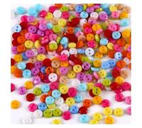 XHQUAOAE Lot de 100 Petits Boutons À 2 Trous De 6 Mm, Parfaits for Les Vêtements De Poupée, Les Boutons De Couture en Résine Et Le Bricolage(Round)