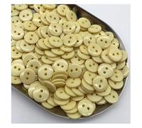 XHQUAOAE Lot De 50 Boutons Ronds À Double Œil En Résine, 7,5 Mm, Multicolores, For Couture, Scrapbooking, Loisirs Créatifs(Yellow 1)