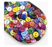 XHQUAOAE Lot De 50 Boutons Ronds À Double Œil En Résine, 7,5 Mm, Multicolores, For Couture, Scrapbooking, Loisirs Créatifs(Multicolor)
