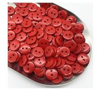 XHQUAOAE Lot De 50 Boutons Ronds À Double Œil En Résine, 7,5 Mm, Multicolores, For Couture, Scrapbooking, Loisirs Créatifs(Red)
