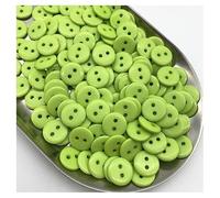 XHQUAOAE Lot De 50 Boutons Ronds À Double Œil En Résine, 7,5 Mm, Multicolores, For Couture, Scrapbooking, Loisirs Créatifs(Green 2)