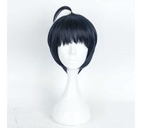 XHSDOZD Perruque Cosplay Anime,A3 Tsukioka Tsumugi Perruque,Dark Blue Short Perruque,avec Filet de Cheveux Gratuit,pour Fête Carnaval Halloween Perruques