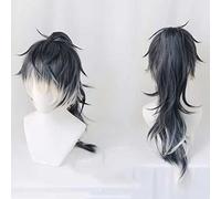 XHSDOZD Perruque Cosplay Anime,IDOLiSH7 Momo Perruque,Gray Blue Gradient Perruque,avec Filet de Cheveux Gratuit,pour Fête Carnaval Halloween Perruques(Size:Long)