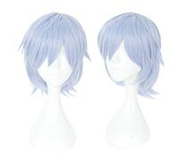 XHSDOZD Perruque Cosplay Anime,IDOLiSH7 Tamaki Yotsuba Perruque,Blue Short Perruque,avec Filet de Cheveux Gratuit,pour Fête Carnaval Halloween Perruques
