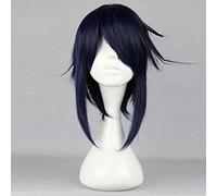 XHSDOZD Perruque Cosplay Anime,K Project Munakata Reisi Perruque,Dark Blue Short Perruque,avec Filet de Cheveux Gratuit,pour Fête Carnaval Halloween Perruques