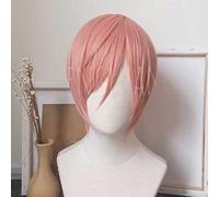 XHSDOZD Perruque Cosplay Anime，Touken Ranbu Online Kikkou Sadamune Perruque，Short Pink Perruque，avec Filet de Cheveux Gratuit，pour Fête Carnaval Halloween Perruques