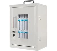 XHSMYXGS Armoire de Rangement Murale pour téléphone Portable, Tableau de Poche en Acier Inoxydable, avec poignée Portable, Serrure à clé et étiquettes manuscrites (24)
