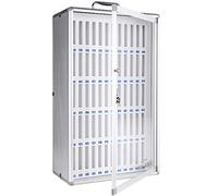XHSMYXGS Armoire de Rangement pour téléphone à 60 Fentes en Alliage d'aluminium, boîte de Rangement Murale pour téléphone avec numéros, Porte en Verre Transparent