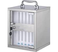 XHSMYXGS Armoire de Rangement pour téléphone Portable en Acier Inoxydable, boîte Murale Transparente avec poignée Portable, Serrure à clé et étiquettes manuscrites (12 Slots)