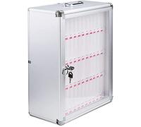 XHSMYXGS Armoire de Rangement pour téléphone Portable en Alliage d'aluminium, boîte de Rangement Murale numérotée pour téléphone Portable avec Porte Transparente (48)