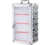 XHSMYXGS Armoire de Rangement pour téléphones Portables en Alliage d'aluminium, boîte de Rangement Transparente pour téléphones Portables avec poignée Portable et Serrure à clé
