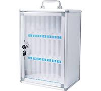 XHSMYXGS Armoire de Rangement Transparente en Alliage d'aluminium pour téléphones Portables, boîte de Rangement de Gestion de téléphones Portables de Bureau avec poignée Portable Serrure à clé (24)