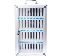 XHSMYXGS Armoire de Rangement Transparente en Alliage d'aluminium pour téléphones Portables, boîte de Rangement de Gestion de téléphones Portables de Bureau avec poignée Portable Serrure à clé (36)