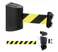 XHSMYXGS Barrera de cinturón de cola de montaje en pared de atracción magnética, Barrera de pared retráctil de Control de multitudes de 2/3/5/10M, Sin necesidad de perforar agujeros (5M/16.4FT)