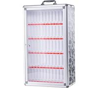 XHSMYXGS Boîte de casier de Stockage de téléphones Portables Transparents en Alliage d'aluminium, avec Serrure à clé à poignée Portable et étiquettes manuscrites pour Salle de Classe de Bureau