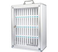 XHSMYXGS Boîte de Rangement pour téléphone Portable, Armoire de Rangement Transparente en Alliage d'aluminium pour téléphones Portables, Murale avec verrou (48)