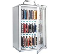 XHSMYXGS Boîte de Rangement pour téléphone Portable, Armoire de Rangement Transparente en Alliage d'aluminium pour téléphones Portables, Murale avec verrou (24)