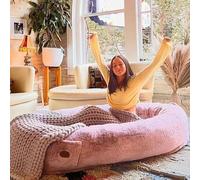 XHSMYXGS Lit géant en fausse fourrure et mousse à mémoire de forme pour chien - Très grande taille - Rose - 190 x 95 cm