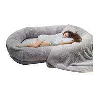 XHSMYXGS Lit géant et moelleux en fausse fourrure pour chien avec mousse à mémoire de forme - Gris, 175 cm