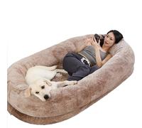XHSMYXGS Lit géant et moelleux en fausse fourrure pour chien avec mousse à mémoire de forme - Marron foncé, 175 cm