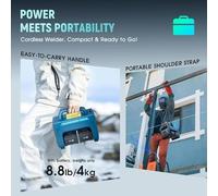 XHSMYXGS Poste à souder sans Fil, soudeuse à électrode Manuelle à onduleur IGBT numérique 160A alimentée par Batterie avec démarrage à Chaud et Force d'arc (4batteries)