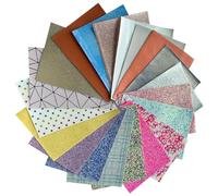 XHT Lot de 20 pièces aléatoires en cuir synthétique avec différents styles de couleurs, 20 x 15 cm, utilisés pour la fabrication de boucles d'oreilles, de petits jouets et de découpe et d'épissage de