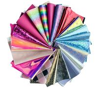 XHT Lot de 20 pièces aléatoires en cuir synthétique avec différents styles de couleurs, 20 x 30 cm, utilisés pour la fabrication de boucles d'oreilles, de petits jouets, de découpe et d'épissage de