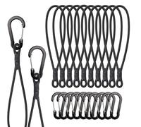 XHTXHT 10 piècesTendeurs Elastique avec Mousqueton 20cm,Tendeur Elastique,Corde Elastique,Crochet de Tension en Caoutchouc Tendeurs Elastique avec Crochets pour Camping,Bâches,Tente (20cm*4mm)