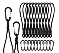 XHTXHT 10 piècesTendeurs Elastique avec Mousqueton 20cm,Tendeur Elastique,Corde Elastique,Crochet de Tension en Caoutchouc Tendeurs Elastique avec Crochets pour Camping,Bâches,Tente (20cm*5mm)