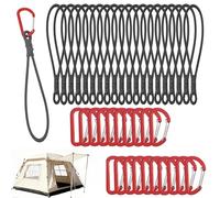 XHTXHT 20 piècesTendeurs Elastique avec Mousqueton 15cm,Tendeur Elastique,Corde Elastique,Crochet de Tension en Caoutchouc Tendeurs Elastique avec Crochets pour Camping,Bâches,Tente