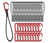 XHTXHT 20 piècesTendeurs Elastique avec Mousqueton 20cm, Tendeur Elastique, Corde Elastique,Crochet de Tension en Caoutchouc Tendeurs Elastique avec Crochets pour Camping,Bâches,Tente