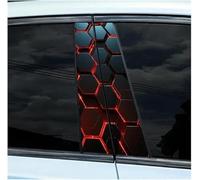 XhuangTech 1 paire d'autocollants nid d'abeille pour pilier central de voiture, couvercle de pilier de fenêtre anti-rayures en PVC extérieur, décalcomanies étanches pour pilier B auto-adhésif décor