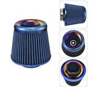 XhuangTech Filtre d'admission d'air de voiture, 76 mm, universel, haute performance, filtre à air blindé, lavable et réutilisable, kit à induction avec bague de serrage pour voiture/moto/bateau (bleu)