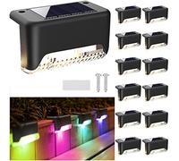 XhuangTech Lot de 12 Luminaires Extérieurs Lampes Solaires à LED Étanches pour Terrasse, Escalier, Clôture, Garde-Corps, Jardin, Cour (Multicolore)