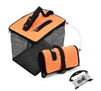 XhuangTech Panier à poisson flottant avec corde à crochet de 5 m, support de pêche pliable, protection des poissons, panier d'appât de pêche portable pour petits poissons, crevettes, crabes (28,45 x