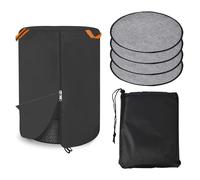XhuangTech Sac de rangement pour pneu avec 4 patins en feutre gris, imperméable, très résistant 420D, noir, résistant à la poussière, aux UV, à la saleté, pour 4 pneus pour intérieur et extérieur