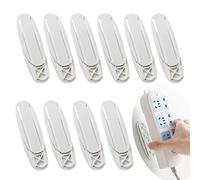 Xhuidz 10 Pièces Support Mural pour Bloc multiprise,Support Mural Multiprise Auto adhésif,Fixation de Multiprise en Plastique,pour Support Prise Plug in,Routeur Power Strip,WiFi et Télécommande