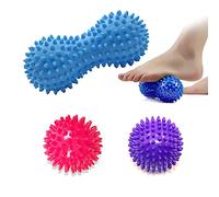 Xhuidz Boule de Massage Boule Hérisson,Balle de hérisson de sport,Balle de Massage Fasciite Plantaire,Boules de massage de remise en forme,Dos, Epaules, Bras, Lot de 3