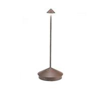 XHW Zafferano Pina Pro - Dimmable LED Table Lamp, Aluminum, IP54 Waterproof, Indoor/Outdoor, USB Charging Base, 29cm, EU Plug - Corten-WELLNGSAA