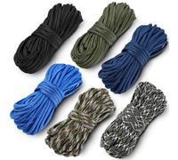 XHYASD Lot de 6 paracordes de 10 m, en nylon, 4 mm, 7 brins, charge jusqu'à 250 kg, pour la survie en plein air, le camping, longueur totale : 198 m