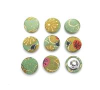 XHYXWN Lot de 10 à 100 Boutons recouverts de Tissu de 20 mm, Boutons de Couture Ronds colorés, Boutons recouverts à Motif Floral rétro, Boutons décoratifs pour Veste Cardigan et Bricolage
