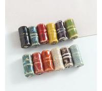 XHYXWN Lot de 10 à 100 Perles en céramique émaillée colorée 19 x 8 mm, Perles intercalaires Vintage en céramique, pour la Fabrication de Bracelets, Colliers, pendentifs et Autres Objets artisanaux.