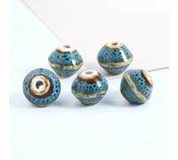 XHYXWN Lot de 10 à 100 Perles Vintage irrégulières en Porcelaine 14 x 15 mm, en céramique émaillée à la Main, pour la Fabrication de Bracelets et de Colliers en Perles