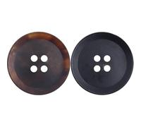 XHYXWN Lot de 10 à 30 Boutons en Corne véritable de 15 à 25 mm, Boutons de Couture artisanaux Ronds à 4 Trous, Noir, Marron, pour Costume, Manteau en Laine, Cardigan, Chemise