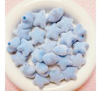 XHYXWN Lot de 20 Perles d'espacement colorées floquées de 23 x 21 mm, Perles acryliques en Forme d'étoile, pour la création de Porte-clés, Bijoux et Accessoires décoratifs Faits Main