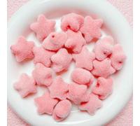 XHYXWN Lot de 20 Perles d'espacement colorées floquées de 23 x 21 mm, Perles acryliques en Forme d'étoile, pour la création de Porte-clés, Bijoux et Accessoires décoratifs Faits Main