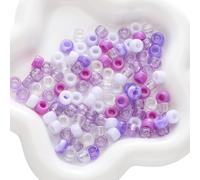 XHYXWN Lot de 200 à 1 000 Perles Poney colorées en Acrylique à Gros Trou (6 x 9 mm) pour Bracelets, Porte-clés, Bijoux et Accessoires artisanaux Faits Main