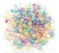 XHYXWN Lot de 200 Perles Rondes Bicolores dégradées en Acrylique de 8 mm, pour la création de Bracelets, Porte-clés et Autres Bijoux Faits Main