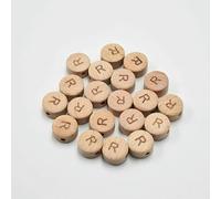 XHYXWN Lot de 30/50/100 Perles Rondes Plates en Bois de 15 mm, Perles en Bois Naturel avec Trous, pour Bracelets, Colliers, Porte-clés et créations Artisanales